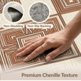 thumbnail image 6 of ODIKA Neutral Boho Interlocking Motif Covering Taupe Border Ivory Beige for Dining Room, Under Table, Office, Non-Slip Chair-Friendly Floor, 6 of 7