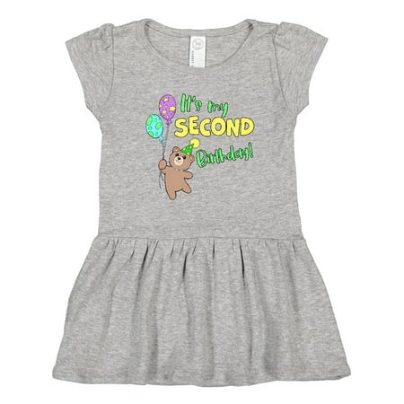 

Inktastic It s My 2nd Birthday Cute Bear and Balloons Gift Toddler Girl Dress