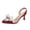Wine, variant on Womens Clear Rhinestone Bow Heels Elegant Closed Pointed Toe Slingback Stilettos Heels Dressy Casual Pumps Sandals with Ankle Strap