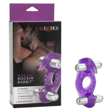 CalExotics Rockin' Rabbit Erection Ring for Couples Multi-Speed with 2 Stimulators - Purple