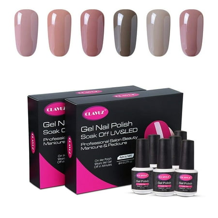 Saxon Collection (CLAVUZ Gel Polish Set 6pcs UV Led Soak Off Nail Varnish Colors Collection Salon Beauty Nail Arts Kits Long Lasting Gel Lacquers Manicure Gift Set)