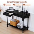 thumbnail image 6 of YOCWO Roman Column Console Table, Fluted Sofa Table with 2 Drawer and Open Shelf for Storage, Mid Century Modern Entryway Table for Living Room Hallway, Black, 6 of 6