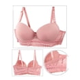 thumbnail image 4 of AJGRHE Women Plus Size BraElegant Lace Underwire Push Up Bra Set Comfortable and Breathable Support for Full Figure 100D Pink, 4 of 5