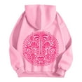 thumbnail image 5 of Xudanell Teen Girls Hoodie Coconut Tree Print Sweatshirt for Women Comfortable Loose Fit Light Sweaters for Women Pink L, 5 of 7