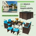 thumbnail image 3 of Homall 9 Pieces Outdoor Dining Sets Patio Rattan Conversation Set Space Saving Wicker Chairs with Glass Table,Blue, 3 of 7