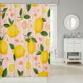 thumbnail image 2 of Lemon Shower Curtain Kids Cartoon Lemon Fabric Shower Curtain Citrus Bathroom Waterproof Accessories with 12 Hooks for Women Men Yellow Pink Curtains,72x72 Inches, 2 of 6