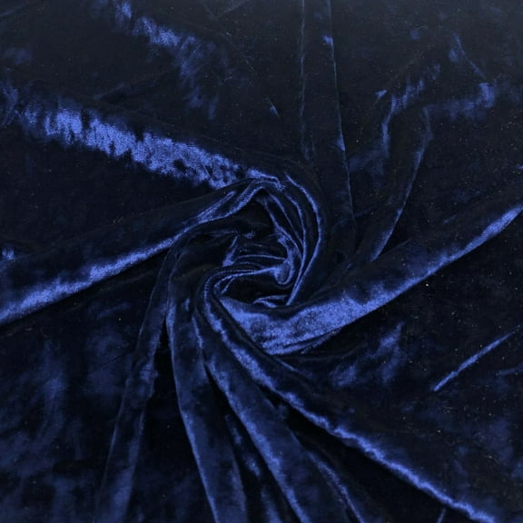 Navy Crushed Stretch Velvet Solid