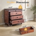 thumbnail image 4 of Ktaxon Solid Wood Nightstand with Outlets & USB Ports, End Tables 3 Drawer Traditional Cottage Bedside Table, Brown, 4 of 10