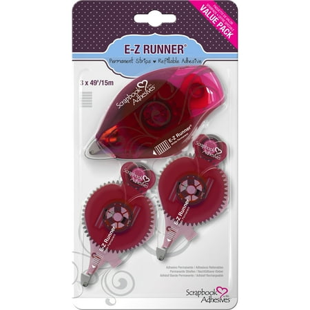 UPC: 0093616012314 | Scrapbook Adhesives by 3L: E-Z Runner Permanent Strips Value Pack – 1 Dispenser & 2 Refills – Double-Sided Adhesive  Refillable  Scrapbooking & Crafts