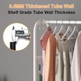 thumbnail image 4 of Clothing Racks,Portable Closet Garment Coat Rack W/ 2 Storage Shelves,Heavy Duty Metal Hanger Stand Wardrobe Free Standing for Clothing Storage, 4 of 7