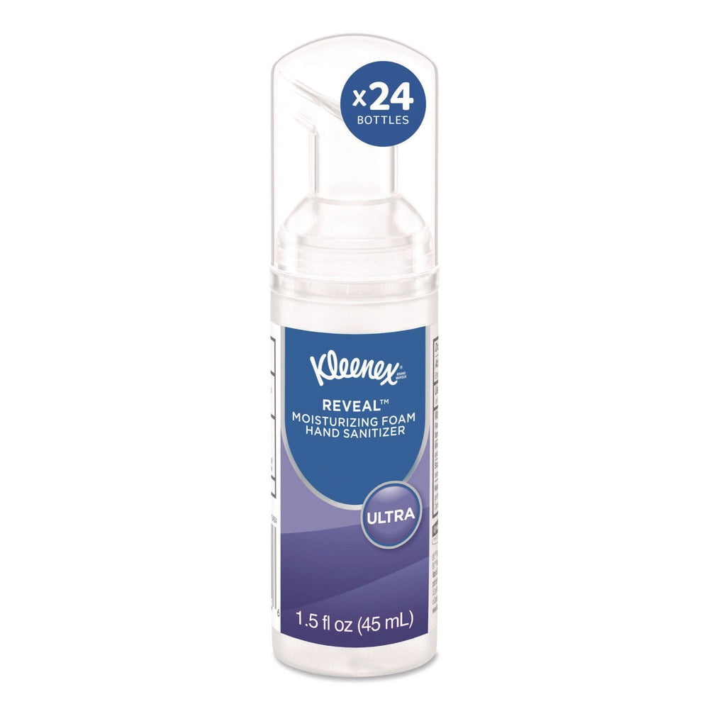 Kleenex 34604 1.5 oz. Pump Bottle Ultra Moisturizing Foam Hand Sanitizer - Unscented (24/Carton)