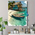thumbnail image 4 of Rangiroa French Polynesia Watercolor Beach Canvas Vacation Wall Decor, 4 of 8