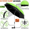 thumbnail image 3 of 2 PACK Beach Umbrella with Clamp, 360 ° Adjustable Umbrellas for Chair, UPF50+ Umbrella for Beach Chair, Patio Chair, Wheelchair, Camping Chair, Golf Carts, 3 of 12