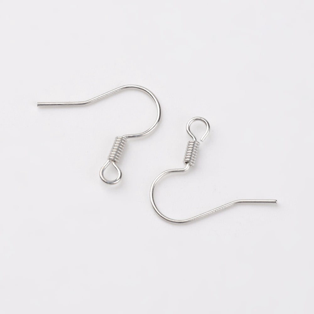 5000pc Iron Earring Hooks with Horizontal Loop Cadmium Free & Lead Free Silver 17x17.5mm Hole: 2mm