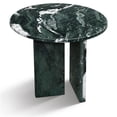 thumbnail image 4 of JERFIT 45cm Green Marble Coffee Table with Metal Base, Small Round End Table for Living Room, Natural Stone Accent Table, Luxury Home Decor, 4 of 9