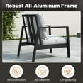 thumbnail image 6 of Heynemo Aluminum Outdoor Patio Armchair Set of 2, Water-Resistant Metal Patio Single Chairs, Modern Outdoor Conversation Set for Deck Garden Poolside, Grey, 6 of 6