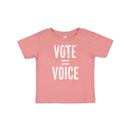 

Inktastic Vote Equals Voice Distressed White Text Gift Baby Boy or Baby Girl T-Shirt
