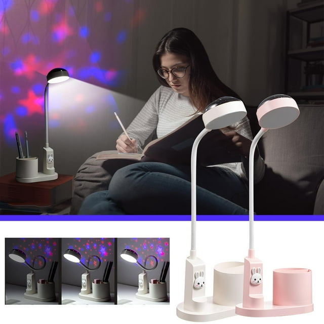 Sentmoon Deals Flyer Multifunctional Pen Table Lamp Student Dormitory Eye Protection Study Table Lamp Desktop Bedroom Romantic Projection Night Todays Deals Clearance Sales