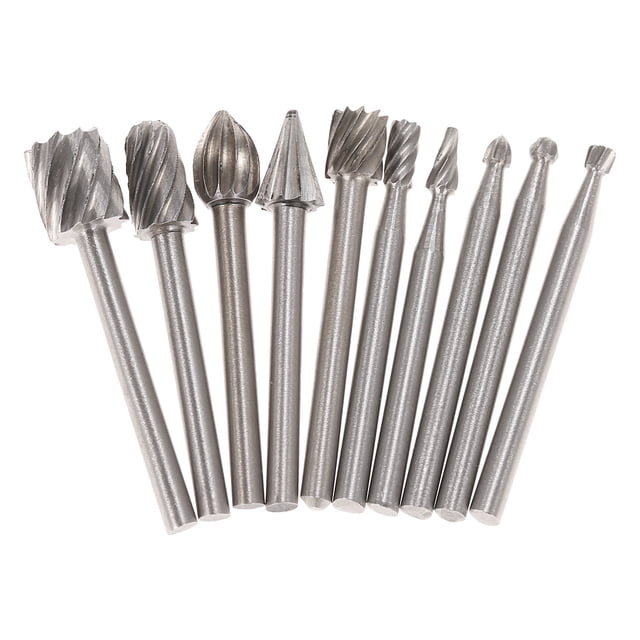 Accesorios de Pulido Eléctrica 10Pcs 3 Mm de Mango Hss Fresas Rotary Rebabas para El Simula Tomshoo Fresas rotativas