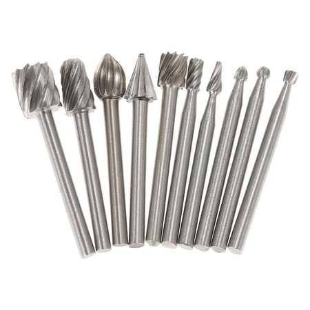 Electric Grinding Accessories 10pcs 3mm Shank HSS Router Bits Rotary Burr for Drill Woodworking Tool Set CNC