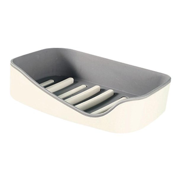 Jabonera de 4 colores para baño, ducha, caja de jabón, soporte para jabón con drenaje Gris