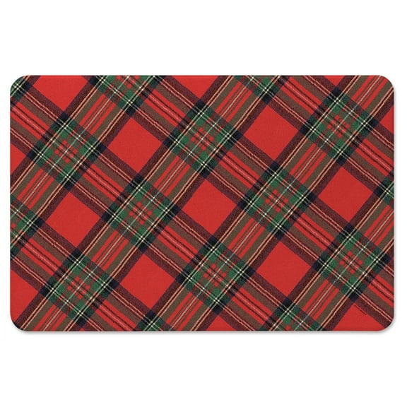 CounterArt Christmas Plaid Vinyl Kitchen Comfort Mat 30 x 20