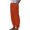 Orange, variant on Women's Cotton Linen Pants, High Waist Paper Bag Waist Trousers with Side Buttons and Pockets, 9-Inch H-Line Straight Leg Casual Pants for Daily Wear, Beach and Travel