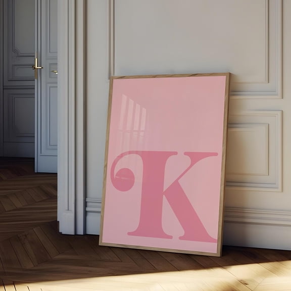 Kna Prints - 1 Pc Poster Letter K Poster, Pink Alphabet Letter Print, Initial Letter Wall Art, Trendy Dorm Room Decor, Girly Nursery Decor, Teen Room Gallery Wall, UNFRAMED-8x12