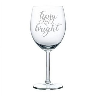 Tipsy And Bright Stemless Wine Glass - Christmas Wine Gift, Holiday Wine  Glass, Holiday Gift – LOL Glass