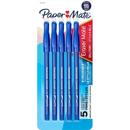 Paper Mate Erasermate Pen Medium Point Blue 31535