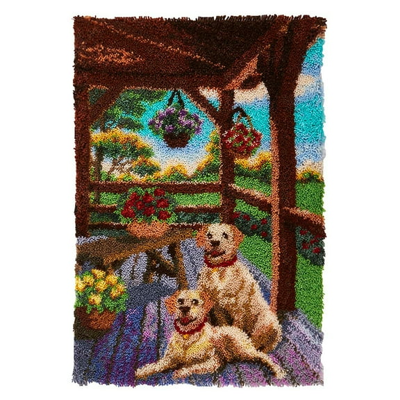 Dogs on Porch | Rug Making Latch Hooking Kit