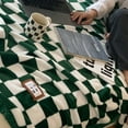 thumbnail image 4 of Throw Blanket Flannel Blanket Flannel Fleece Blanket Checkerboard Grid Blanket Simple Vintage Checkerboard Blanket Autumn Winter Warm Nap Throw Blanket Flannel Fleece Sofa Leisure, 4 of 5