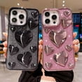 thumbnail image 4 of for iPhone 13 Pro Max Case Glitter, Luxurly Plated 3D Love Hearts, Cute Bling Sparkle Phone Case for iPhone 13 Pro Max, Soft Shockproof Protective Clear Case for Women Girls, Black, 4 of 12