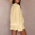 thumbnail image 5 of UAMVSH Womens Lounge Sets Oversized Sweatshirts Matching Sets Long Sleeve Pullover Tops and Shorts with Pockets Comfy Tracksuit Outfits(Small,Beige), 5 of 6
