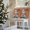 thumbnail image 3 of Merry Christmas Santa Claus Chair Covers Set of 6 Xmas Gift Winter Snowflake Brown Chair Back Covers Stretch Removable Washable Slipcovers Protector for Dining Room Kitchen Party Decor, 3 of 5