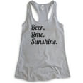 thumbnail image 1 of Beer Lime Sunshine Tank Top, Ladies Racerback Tank Top, Beer Tank, Vacation Tank, Heather Gray, Small, 1 of 3