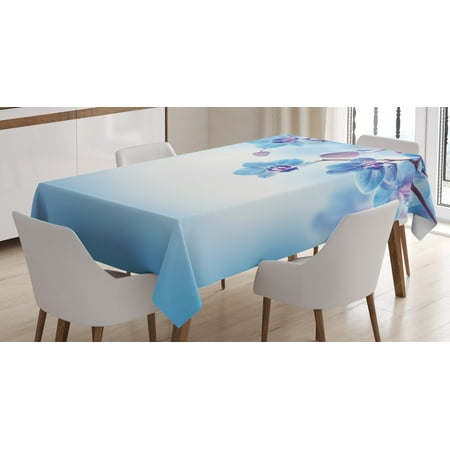 

Flower Decor Tablecloth Orchids Asian Natural Flowers Reflections on Water for Spring Calming Art Rectangular Table Cover for Dining Room Kitchen 52 X 70 Inches Blue and Purple by Ambesonne