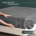 thumbnail image 5 of Mainstays Dreamy Soft 3‑Piece 220 Thread Count Brushed and Washed Sateen Cotton Bed Sheet Set, Deep Pocket, Twin, Soothing Grey, 5 of 8