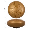 thumbnail image 2 of VEVOR Tambour à Langue en Acier 13 Notes 12 Pouces de Diamètre Tambour à Langue Doré Handpan Tambour Notes Instrument de Percussion Tambours en Acier avec Sac, Livre de Musique, Maillets, Support de Maillet, 2 of 9