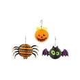 thumbnail image 1 of creative spider lanterns 3 Pcs Halloween Paper Lanterns Three-dimensional Halloween Spooky Pumpkin Bat Spider Decoration, 1 of 6