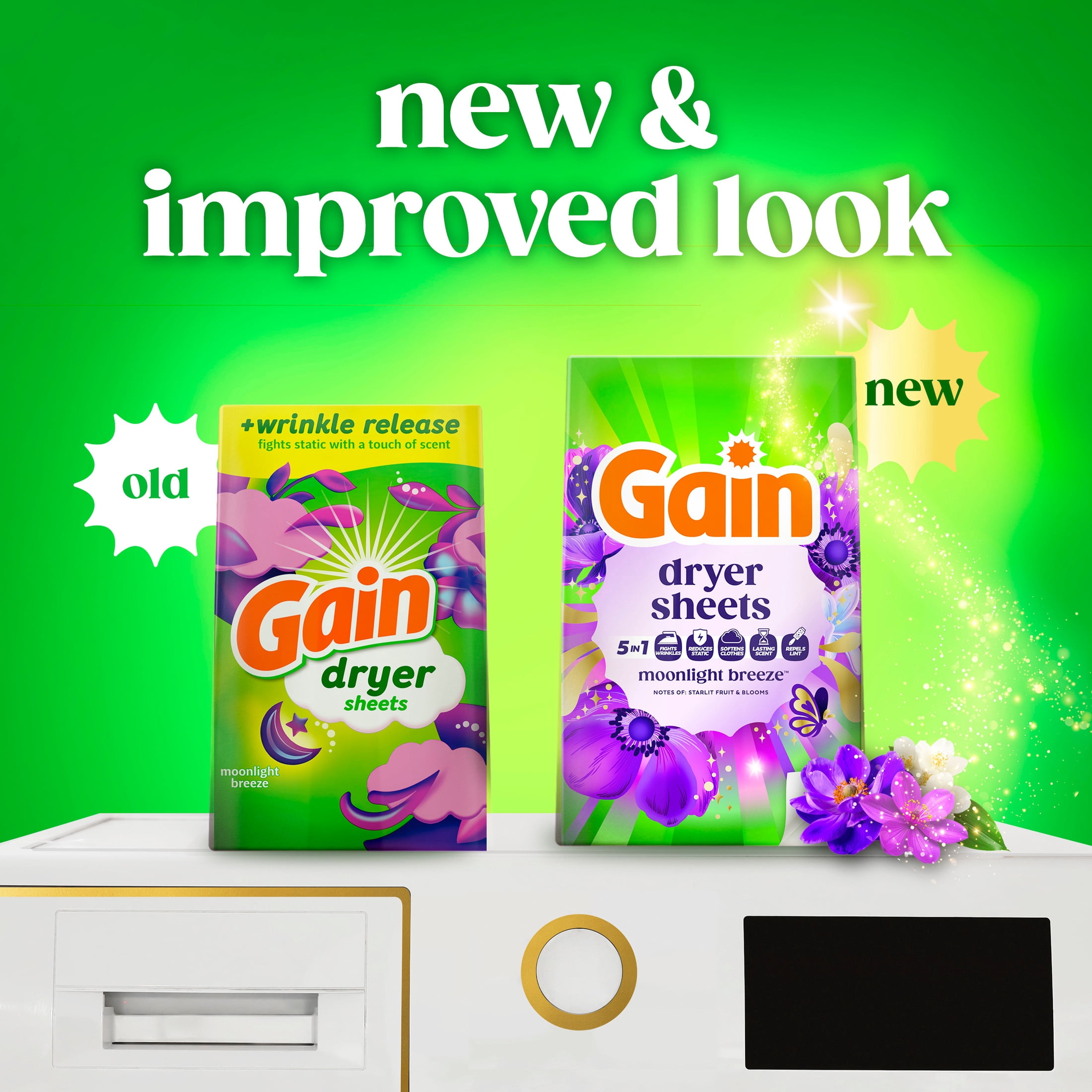 Gain Dryer Sheets, Moonlight Breeze Scent, 110 Count