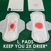 L. Ultra Thin Pads, Organic Cotton Top Layer, Extra Long Overnight, 20 Count