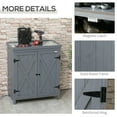 thumbnail image 5 of YYAo Garden Storage Cabinet, Outdoor Tool Shed with Galvanized Top and Two Shelves for Yard Tools or Pool Accessories, Grey, 5 of 11
