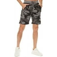 thumbnail image 4 of Tyhengta Mens Shorts Casual Drawstring Zipper Pockets Elastic Waist Camo Darkgray 42, 4 of 7