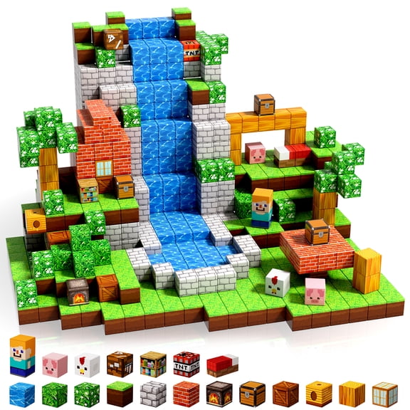 Magnetic Blocks 100PCS - Magnetic Building Cube Game, Construction Toys for Boys & Girls Age 3-4, 5 6 7 8 9 10, STEM Montessori Stacking Toy for Toddlers & Kids Christmas Birthday