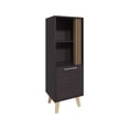 thumbnail image 2 of Vance 47" High One Door Cabinet with Two Open Shelves Dark Wengue - Light Oak Freestanding + Multi + Primary Living Space + Modern + Particle Board, 2 of 8