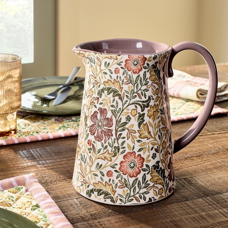 Better Homes & Gardens Edith Vine Floral Stoneware Pitcher