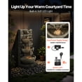 thumbnail image 6 of KFFKFF Outdoor Water Fountain, 35.63-Inch Tall 4-Tier Cascading Design with LED Light and Pump, Modern Block Stack Style for Garden, Patio, Backyard, or Indoor Spaces, 6 of 9