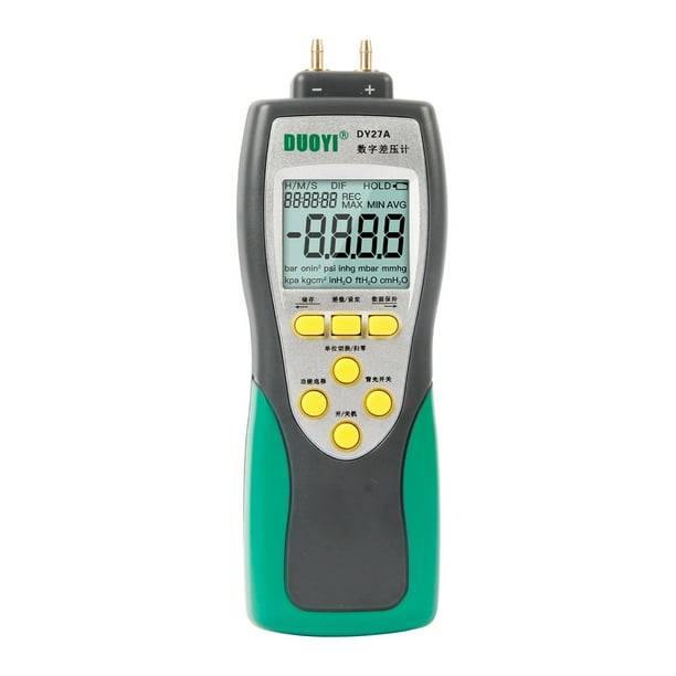 Digital Manometer Dual Port Gas Air Pressure Tester Handheld