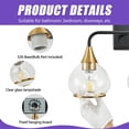 thumbnail image 3 of GCGAFUL 23 in. 3-Light Black and Gold Bathroom Vanity Light with Clear Glass Shade, Modern Wall Sconce for Mirror, Vanity, and Living Spaces, 3 of 7